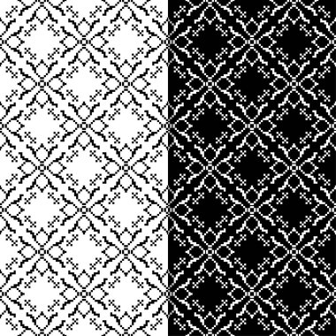 Siyah ve beyaz çiçek arka planlar. Tekstil ve duvar kağıtları için sorunsuz tasarım kümesi