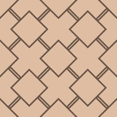 Bej ve kahverengi geometrik süsleme. Web, Tekstil ve duvar kağıtları için seamless modeli