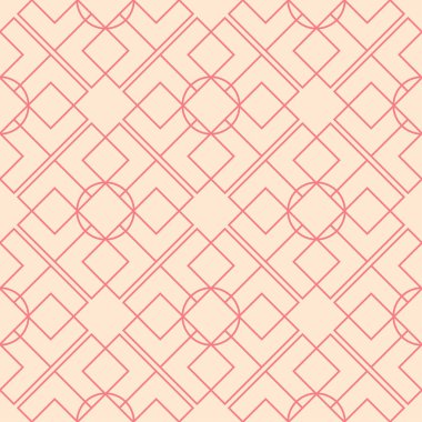 Geometrik süsleme pembe ve bej. Web, Tekstil ve duvar kağıtları için seamless modeli