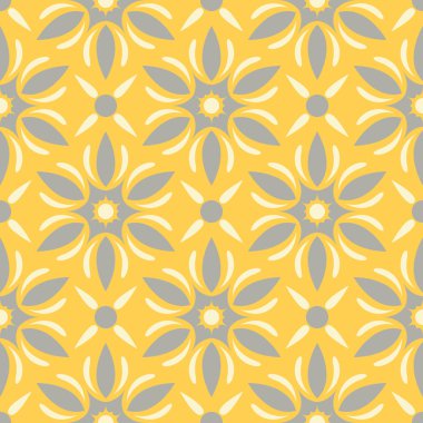 Sorunsuz çiçek desenli. Parlak sarı arka plan duvar kağıtları, Tekstil ve kumaş için çiçek tasarımları ile