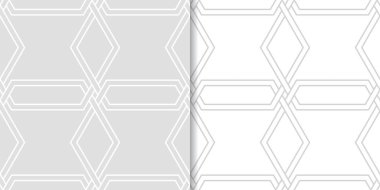 Geometrik süsler kümesi. Web, Tekstil ve duvar kağıtları için ışık gri Dikişsiz desen