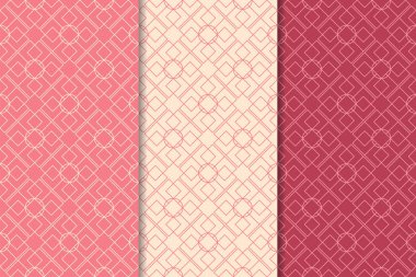 Web, Tekstil ve duvar kağıtları için dikey Dikişsiz desen kiraz kırmızı geometrik dizi