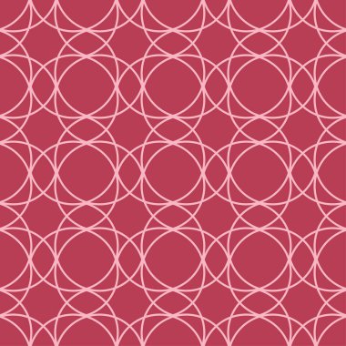 Kırmızı ve soluk pembe geometrik süsleme. Web, Tekstil ve duvar kağıtları için seamless modeli