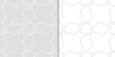 Işık gri geometrik süsler. Web, Tekstil ve duvar kağıtları için dikişsiz desen seti