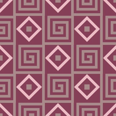 Geometrik öğelerle seamless modeli. Kumaşlar, duvar kağıtları ve Tekstil için koyu kırmızı arka plan