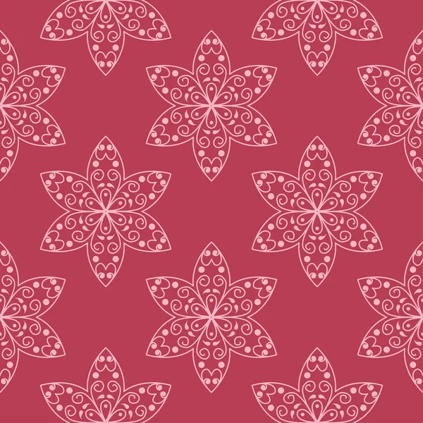 Design Floral Sur Fond Rouge Modèle Sans Couture Pour Textile — Image vectorielle