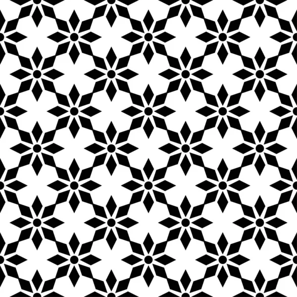 Adorno Floral Negro Sobre Fondo Blanco Patrón Sin Costuras Para — Archivo Imágenes Vectoriales