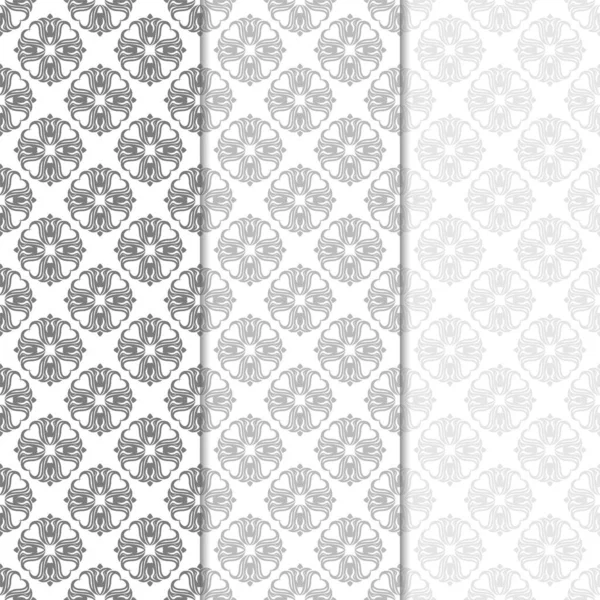 Florale Hintergründe Mit Schwarzen Und Weißen Nahtlosen Mustern Designs Für — Stockvektor