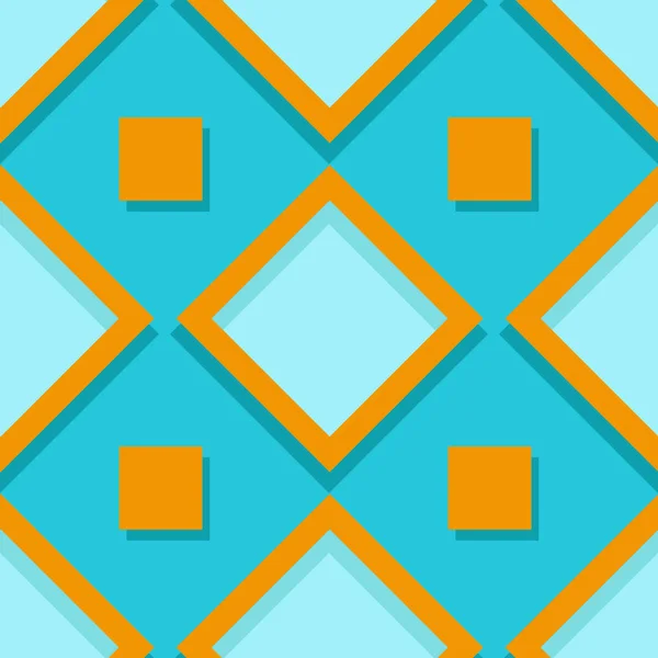 사각형 요소와 기하학적 배경입니다 블루와 오렌지 패턴입니다 일러스트 — 스톡 벡터