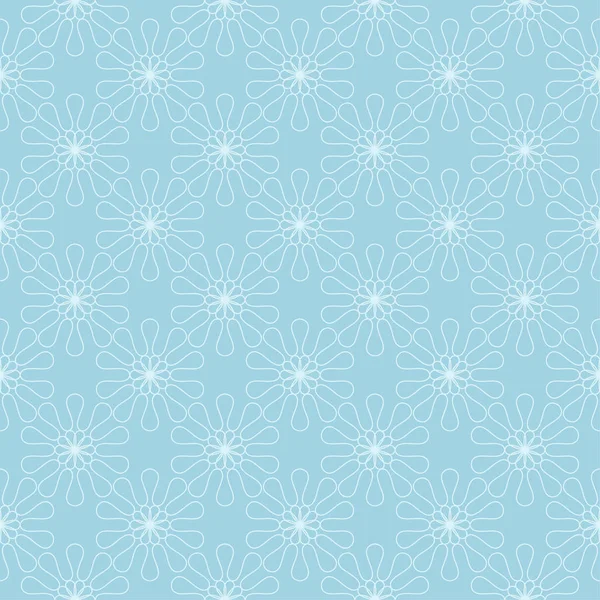 White Floral Ornament Blue Background Seamless Pattern Textile Wallpapers — Stock Vector