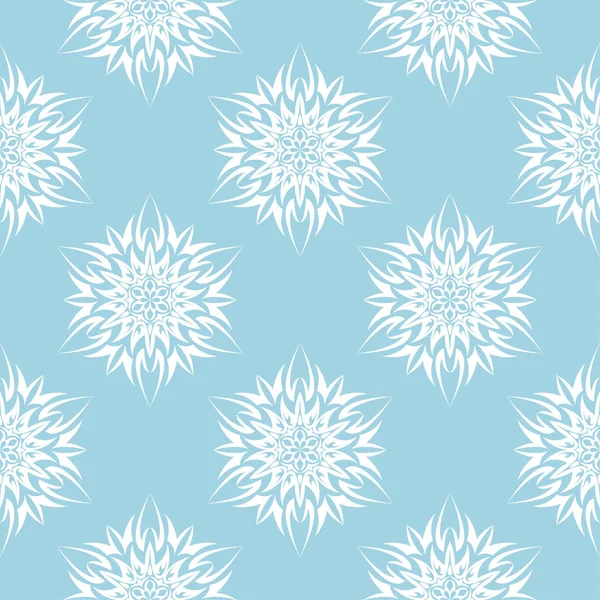 Diseño Floral Blanco Sobre Fondo Azul Patrón Sin Costuras Para — Archivo Imágenes Vectoriales