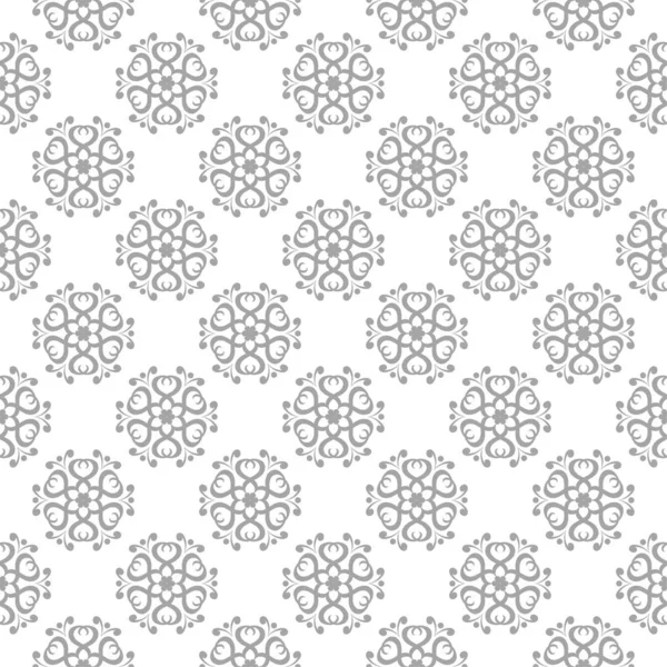 Adorno Floral Gris Claro Blanco Patrón Sin Costuras Para Textiles — Vector de stock