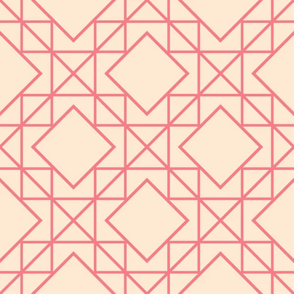 Adorno Geométrico Rosa Beige Patrón Sin Costuras Para Tela Textil — Vector de stock