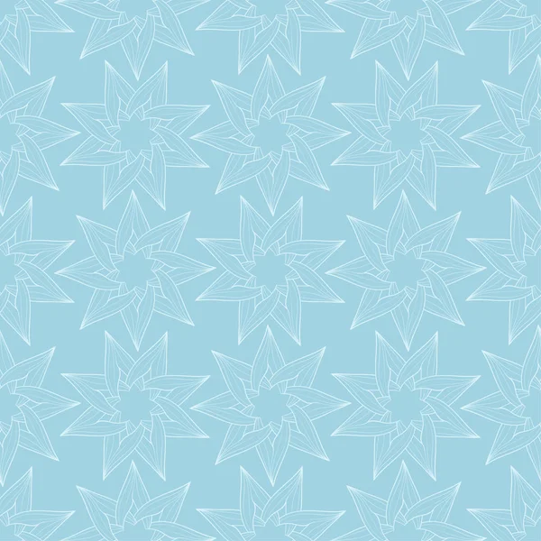 Patrón Floral Blanco Sobre Fondo Azul Adorno Sin Costuras Para — Archivo Imágenes Vectoriales