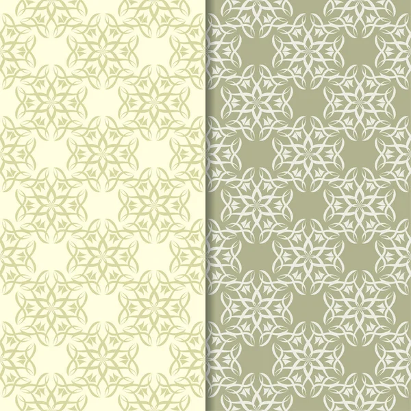 Zeytin yeşili çiçek arka planlar. Tekstil ve duvar kağıtları için dikişsiz desen seti