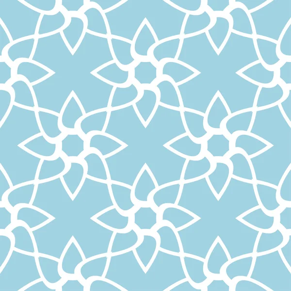 Mavi zemin üzerine beyaz çiçek süsleme. Tekstil ve duvar kağıtları için seamless modeli