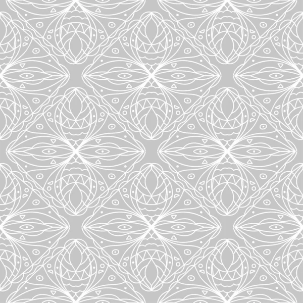 Gray White Geometric Ornament Seamless Pattern Web Textile Wallpapers — Stock Vector