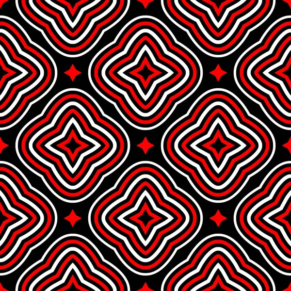 Geometrische Naadloze Patroon Zwart Rood Witte Achtergrond Voor Behang Textiel — Stockvector