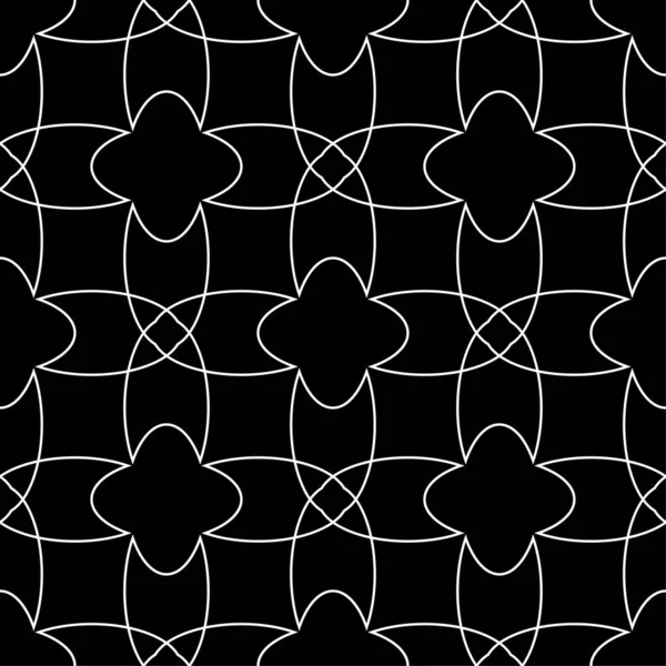 几何装饰品 黑白无缝图案 用于网络 纺织品和墙纸 — 图库矢量图片