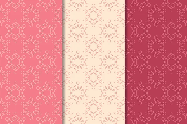 Web テキスタイルや壁紙のための桜赤を幾何学的な垂直シームレス パターン — ストックベクタ