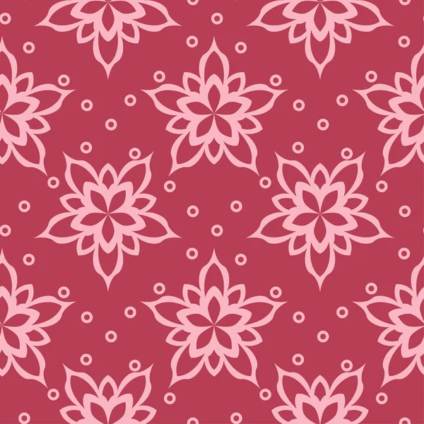 Roter Blumenschmuck Nahtloses Muster Für Textilien Und Tapeten — Stockvektor