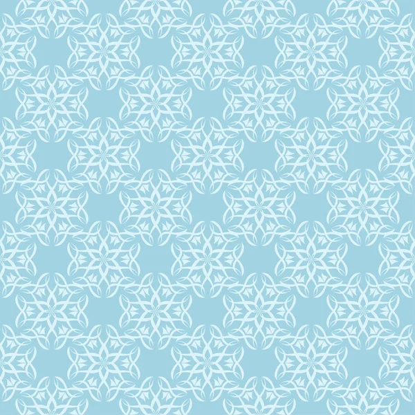 Wit Bloemmotief Blauwe Achtergrond Naadloze Sieraad Voor Textiel Wallpapers — Stockvector