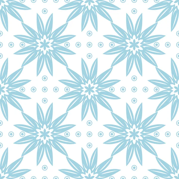 Bleu Motif Floral Sans Couture Sur Fond Blanc Design Sans — Image vectorielle