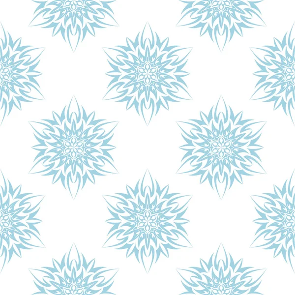Blaues Blumenmuster Auf Weißem Hintergrund Nahtloses Muster Für Textilien Und — Stockvektor