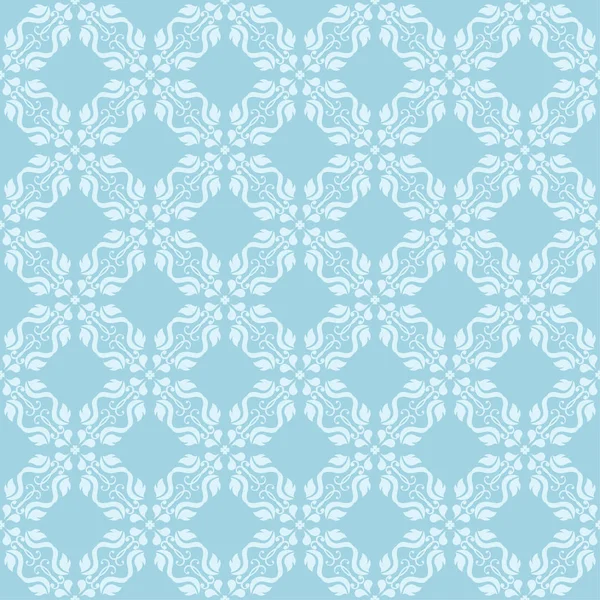 Desenho Floral Branco Sobre Fundo Azul Ornamento Sem Costura Para — Vetor de Stock