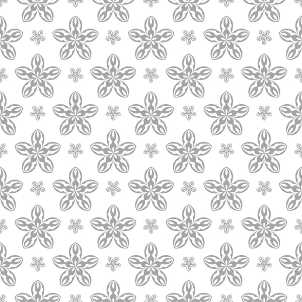Ελαφρύ Γκρι Floral Απρόσκοπτη Στολίδι Άσπρο Φόντο Χωρίς Ραφή Πρότυπο — Διανυσματικό Αρχείο