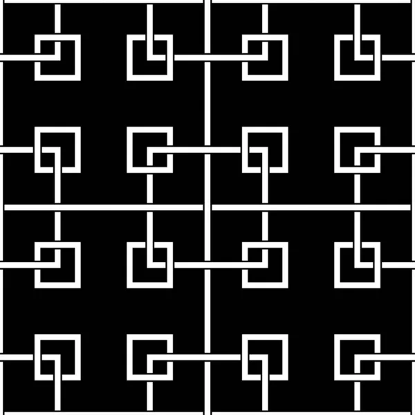 Web 纺织品和墙纸的黑白几何无缝图案 — 图库矢量图片