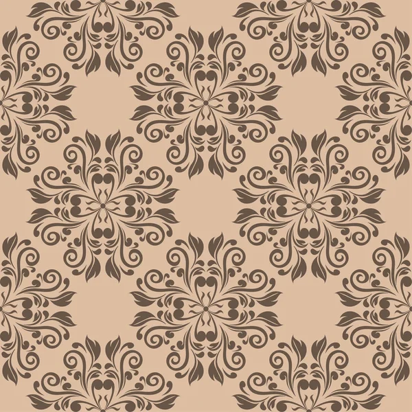 Ornement Floral Brun Beige Modèle Sans Couture Pour Textile Les — Image vectorielle