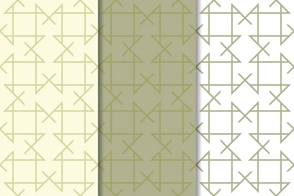 올리브 녹색과 기하학적 벽지에 패턴의 — 스톡 벡터