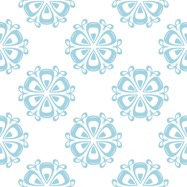 Floral Motif Sans Couture Couleur Fond Bleu Blanc Avec Des — Image vectorielle