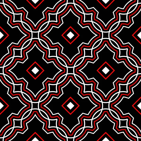 Patrón Geométrico Sin Costura Fondo Blanco Rojo Negro Para Fondos — Archivo Imágenes Vectoriales