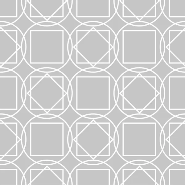 グレーと白の幾何学的な装飾 Web テキスタイルや壁紙のためのシームレスなパターン — ストックベクタ