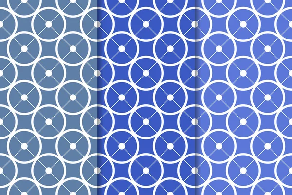 Geometrik süsler kümesi. Web, Tekstil ve duvar kağıtları için mavi dikey Dikişsiz desen