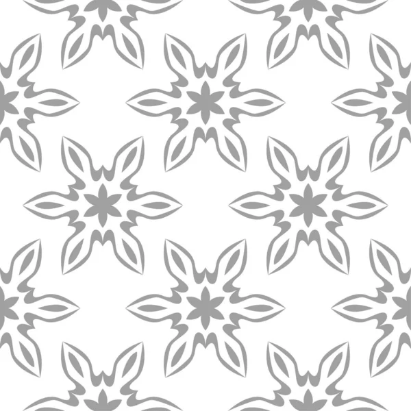 Beyaz arka plan üzerine açık gri çiçek süsleme. Tekstil ve duvar kağıtları için seamless modeli