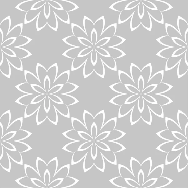 Adorno Floral Gris Blanco Patrón Sin Costuras Para Textiles Fondos — Vector de stock