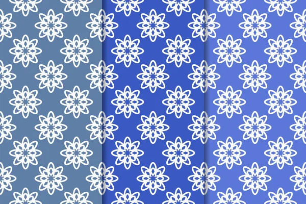 Çiçek süsler kümesi. Mavi dikey Dikişsiz desen. Duvar kağıdı arka plan