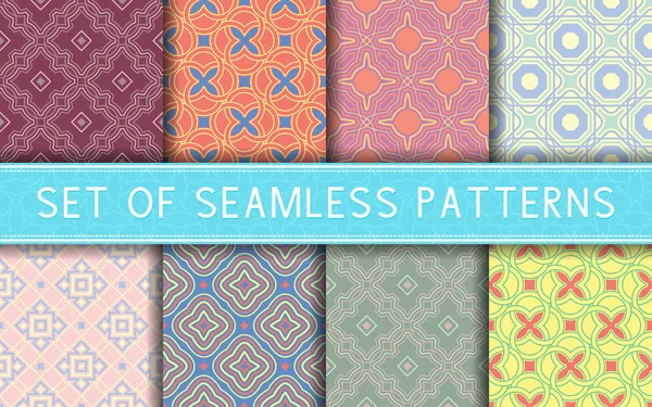 Geometrische Nahtlose Muster Kollektion Farbiger Hintergründe Für Textilien Stoffe Oder — Stockvektor