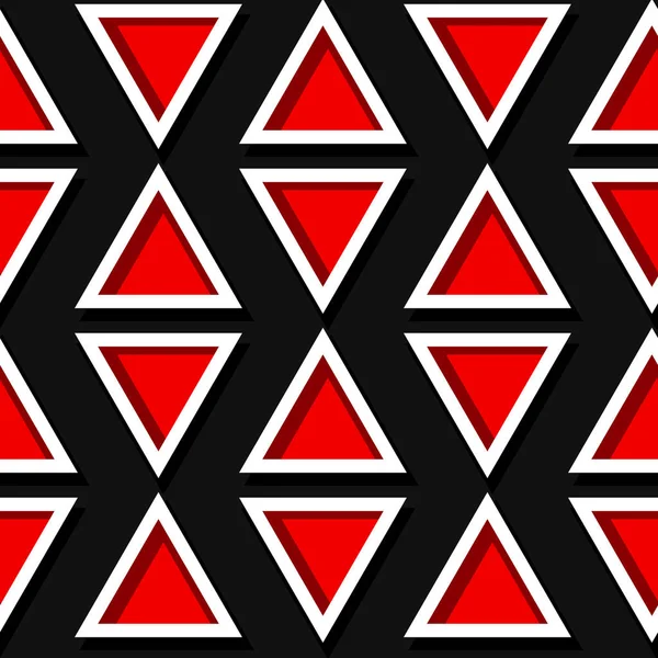 无缝的几何图案 黑色和红色3D 向量例证 — 图库矢量图片