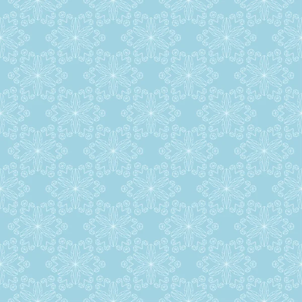 Projeto Ornamental Floral Branco Azul Padrão Sem Costura Para Têxteis — Vetor de Stock