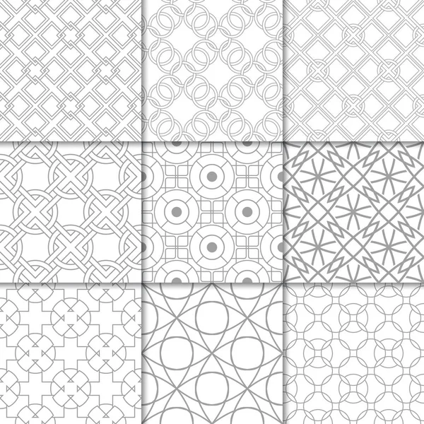 Enfeites Geométricos Cinza Claro Coleção Padrões Neutros Sem Costura Para — Vetor de Stock