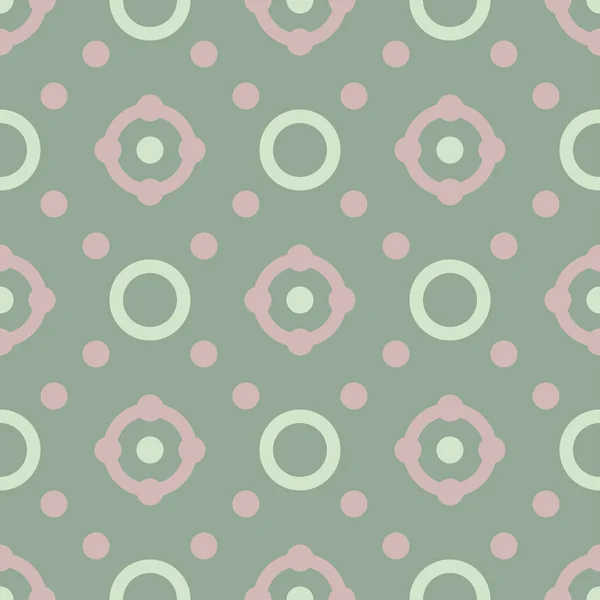 Geometrisches Nahtloses Muster Olivgrüner Hintergrund Mit Blassrosa Elementen Für Tapeten — Stockvektor