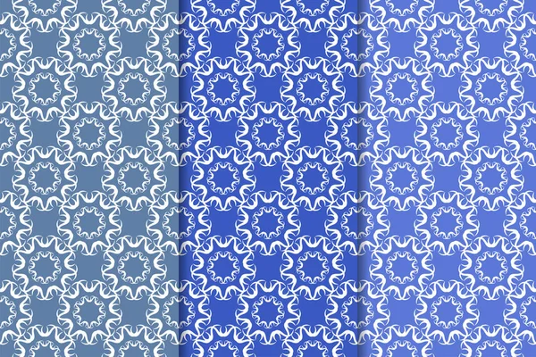 Çiçek süsler kümesi. Mavi dikey Dikişsiz desen. Duvar kağıdı arka plan