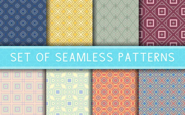 Motifs Géométriques Sans Couture Collection Fonds Colorés Pour Textiles Tissus — Image vectorielle