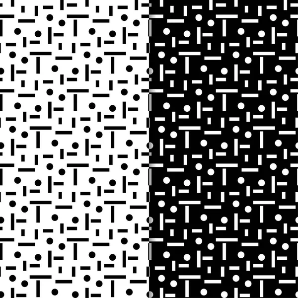 Set Geometric Ornaments Black White Seamless Patterns Web Textile Wallpapers — Stock Vector