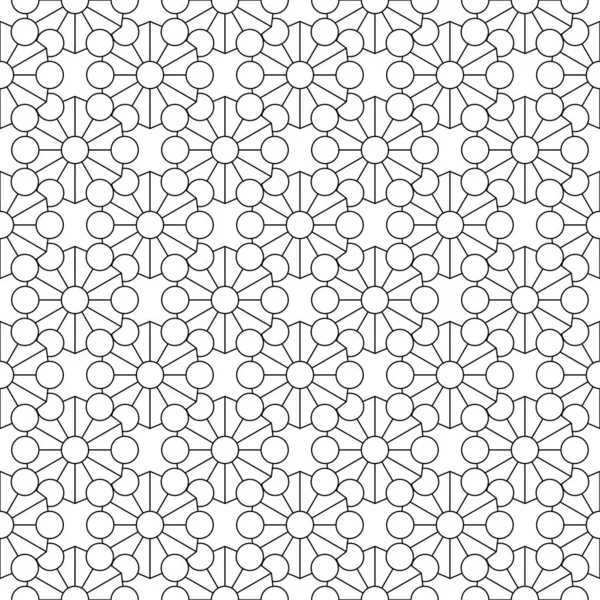 幾何学的な装飾 Web テキスタイル 壁紙の白のシームレスなパターンを黒 — ストックベクタ