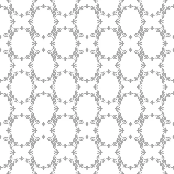 Светло Серый Цветочный Бесшовный Орнамент Белом Фоне Бесшовный Узор Текстиля — стоковый вектор